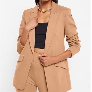 NWT Express Open Front Peak Lapel Boyfriend Blazer in White